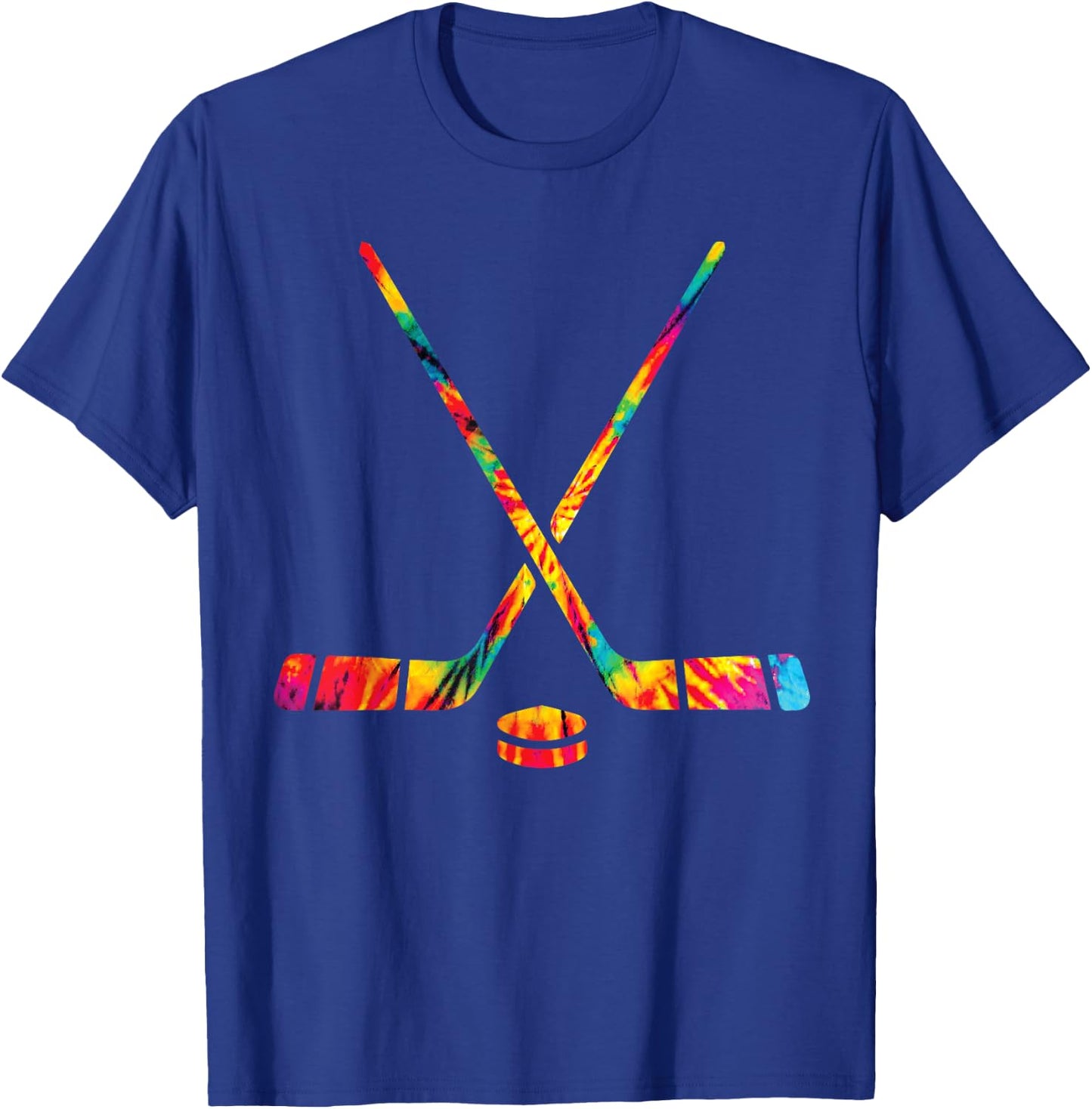 Ice Hockey Tie Dye Rainbow Kids Boys Teenage Men Girls Cool T-Shirt - T-Shirt | Royal