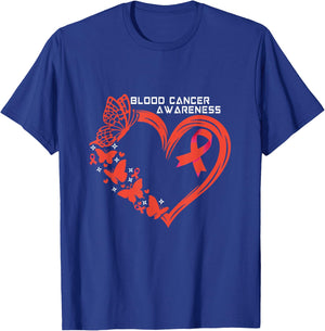 Blood Cancer Awareness Heart Blood Cancer Warrior T-Shirt - T-Shirt | Royal