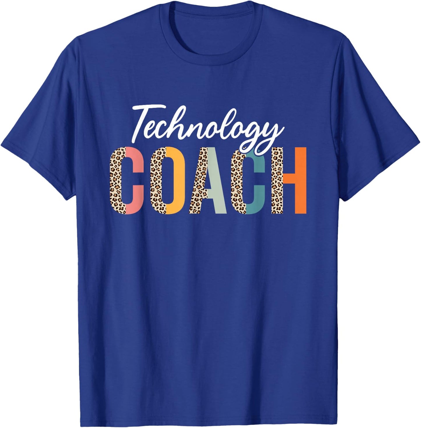 Teacher Technique Coach Leopard Design T-Shirt - T-Shirt | Royal