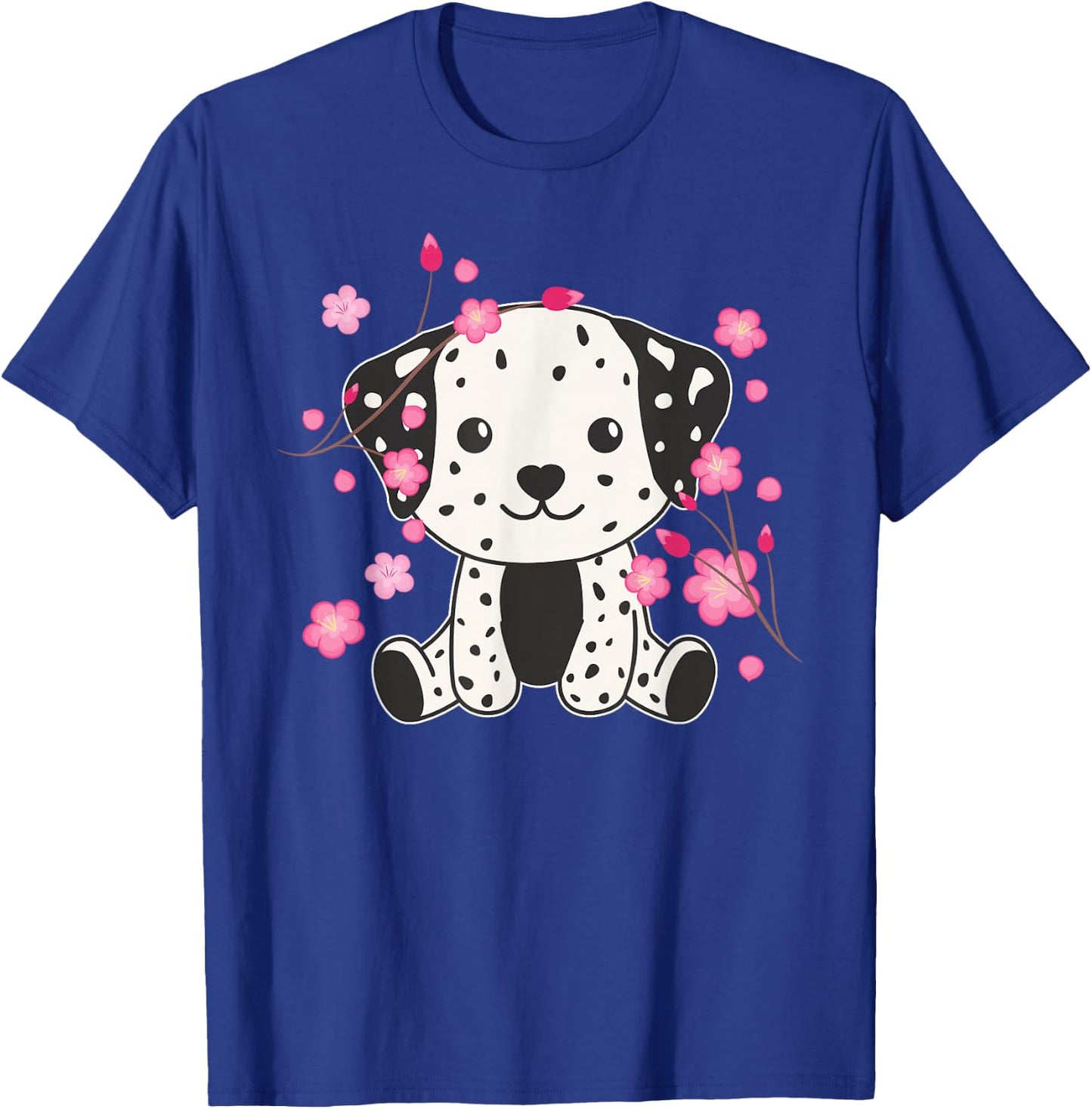 Dalmatian Cute Animals for Children Kawaii Cherry Blossoms T-Shirt - T-Shirt | Royal