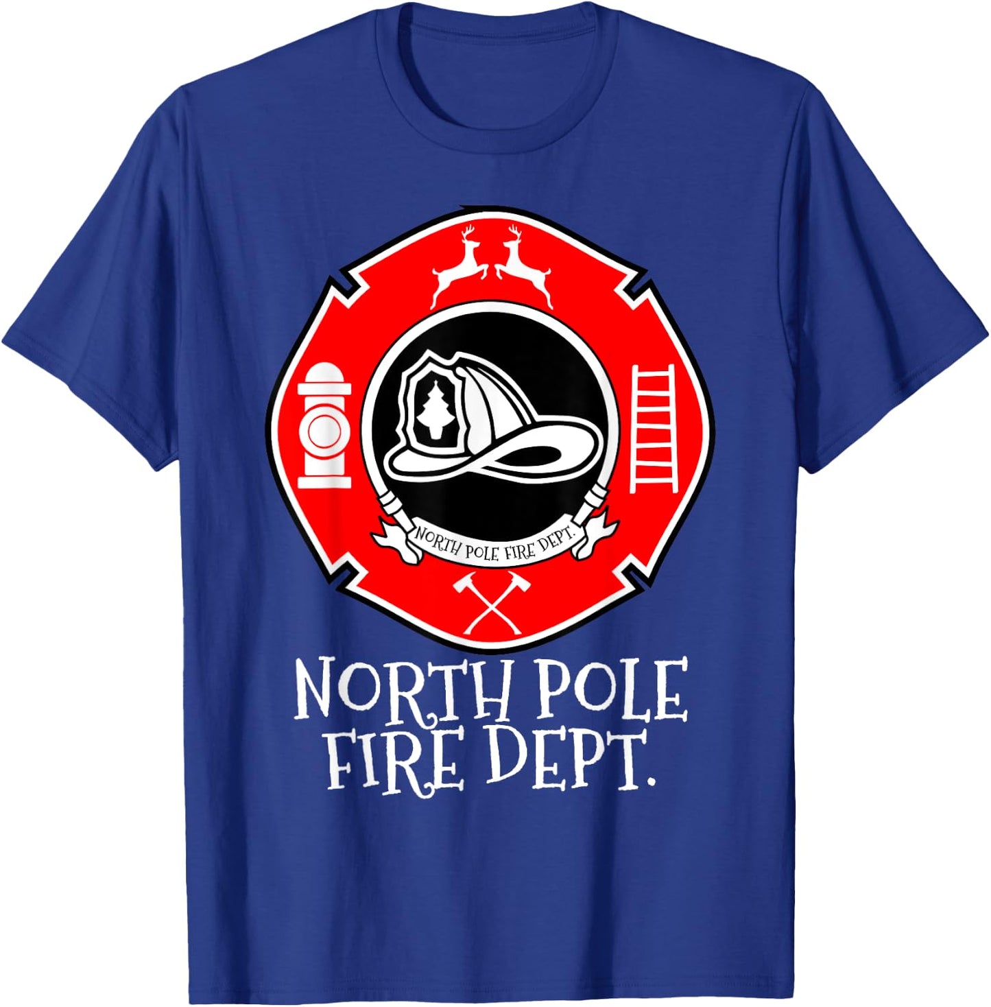 N.P.F.D North Pole Fire Department Christmas Family T-Shirt - T-Shirt | Royal