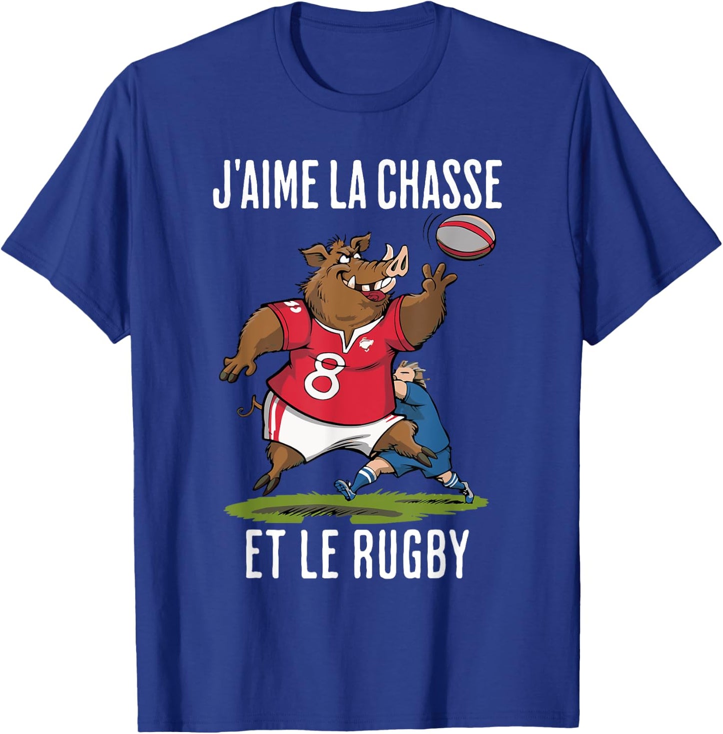 Homme Fier Chasseur et rugbyman dans l'âme T-Shirt - T-Shirt | Royal