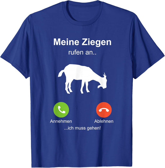 with German Text "Meine Goat" [My Goat], black T-Shirt - T-Shirt | Royal