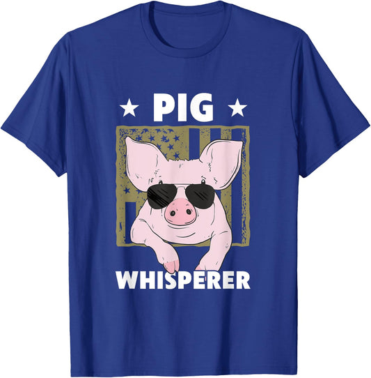 Pig Whisperer Funny Pig Design Hog Farmer T-Shirt - T-Shirt | Royal