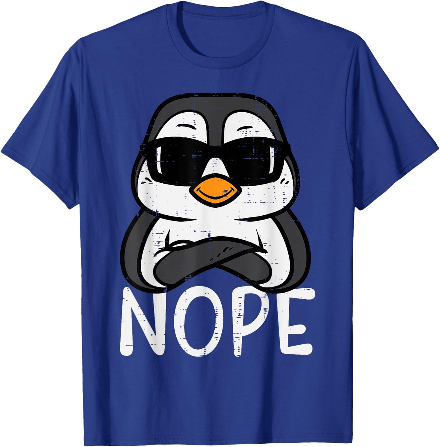 Penguin Nope Sunglasses Cool Boys Kids Toddler Men Women T-Shirt - T-Shirt | Royal
