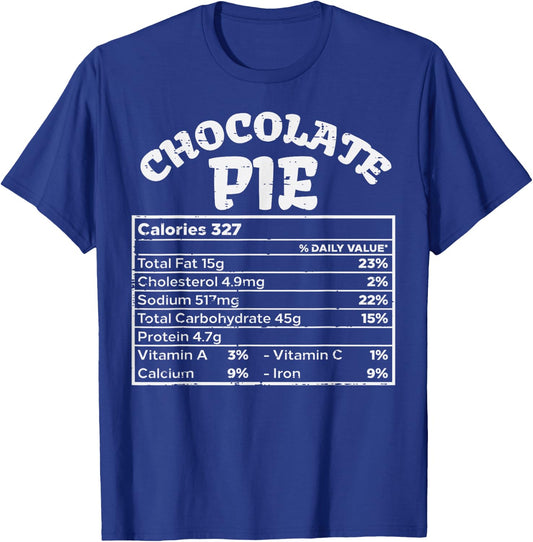 Matching Thanksgiving Shirts For Family Gifts Chocolate Pie Nutrition Facts Brown Small Classic Fit Crew Collar Short Sleeve Thanksgiving Family Matching T-Shirt - T-Shirt | Royal