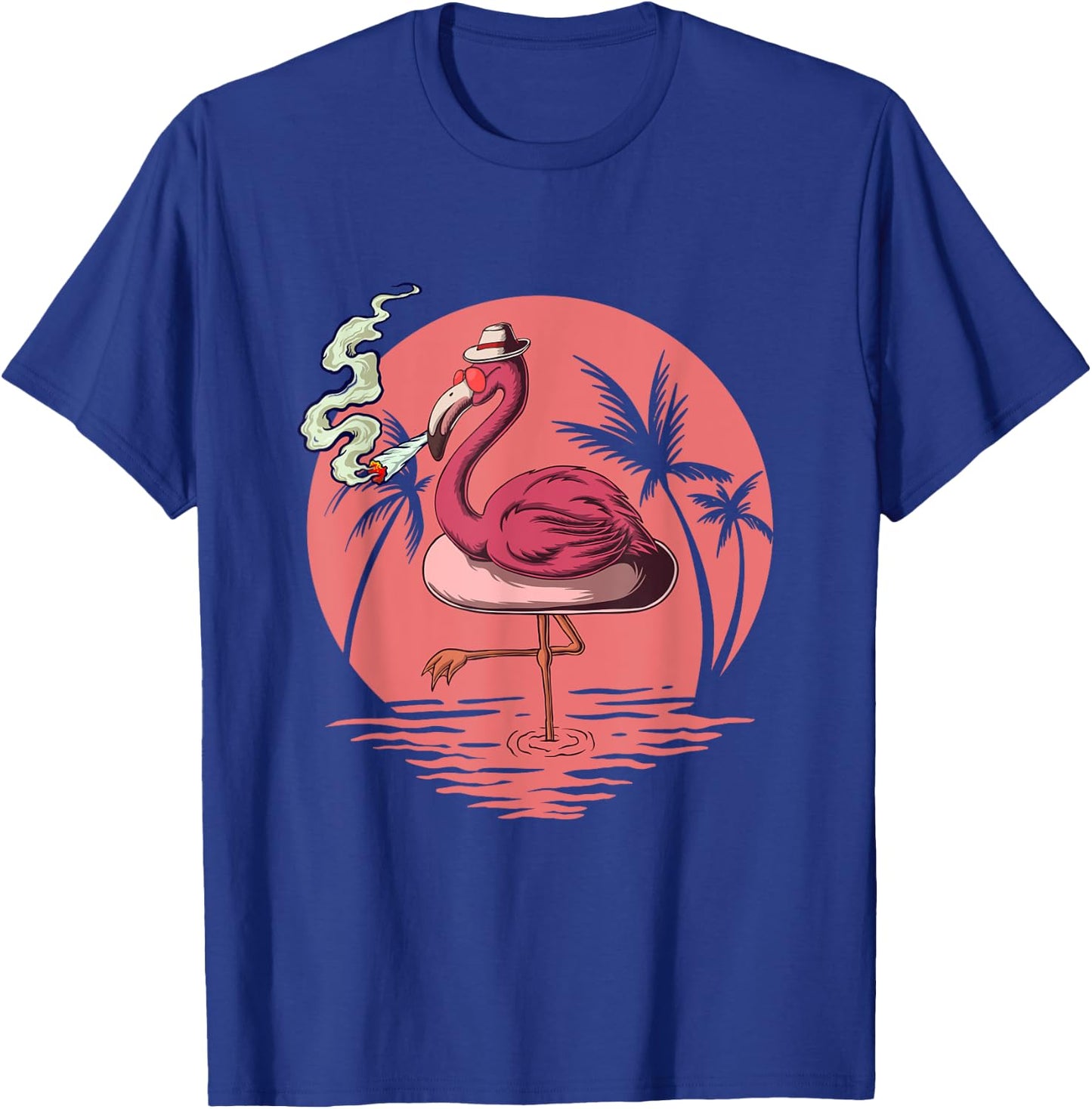 Flamingo 420 Stoner Spirit Summer Weed For Cannabis Lover T-Shirt - T-Shirt | Royal