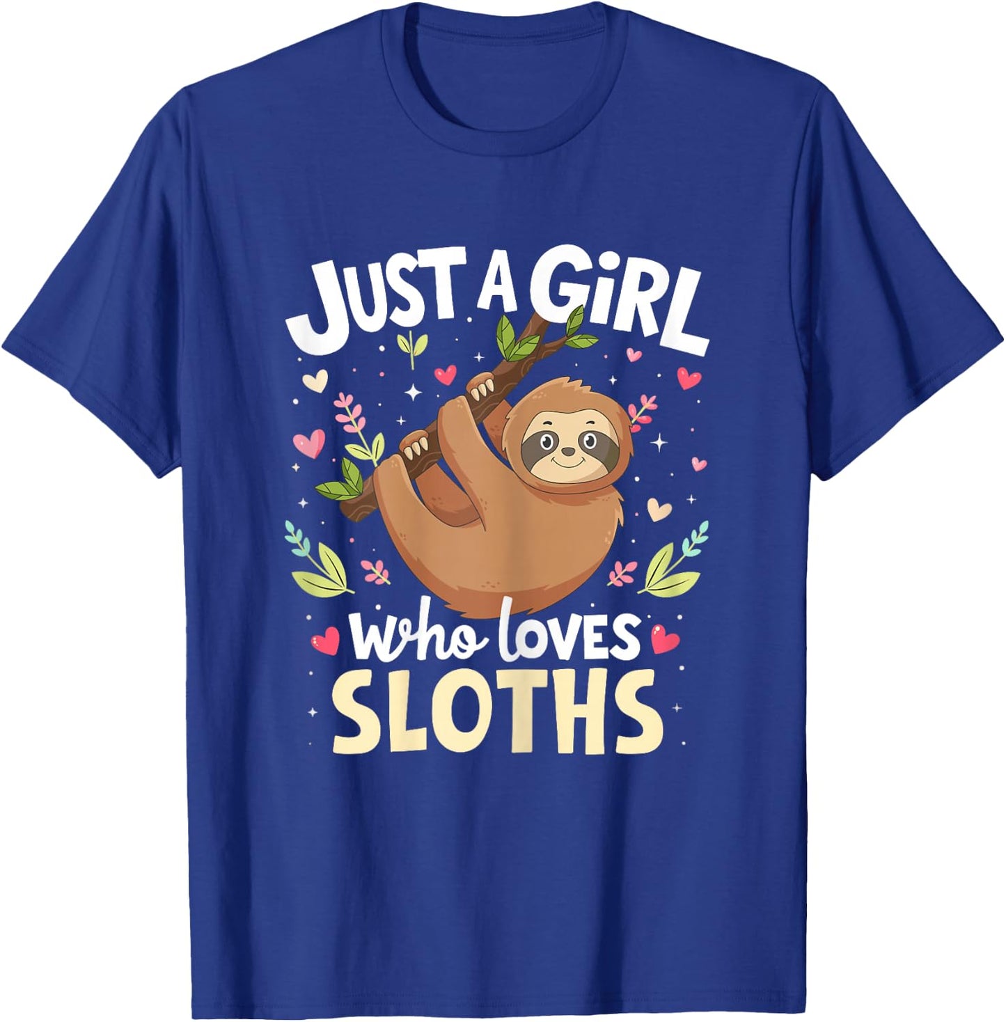 Sloth Shirt Just A Girl Who Loves Sloths Lover Kids Boys T-Shirt - T-Shirt | Royal