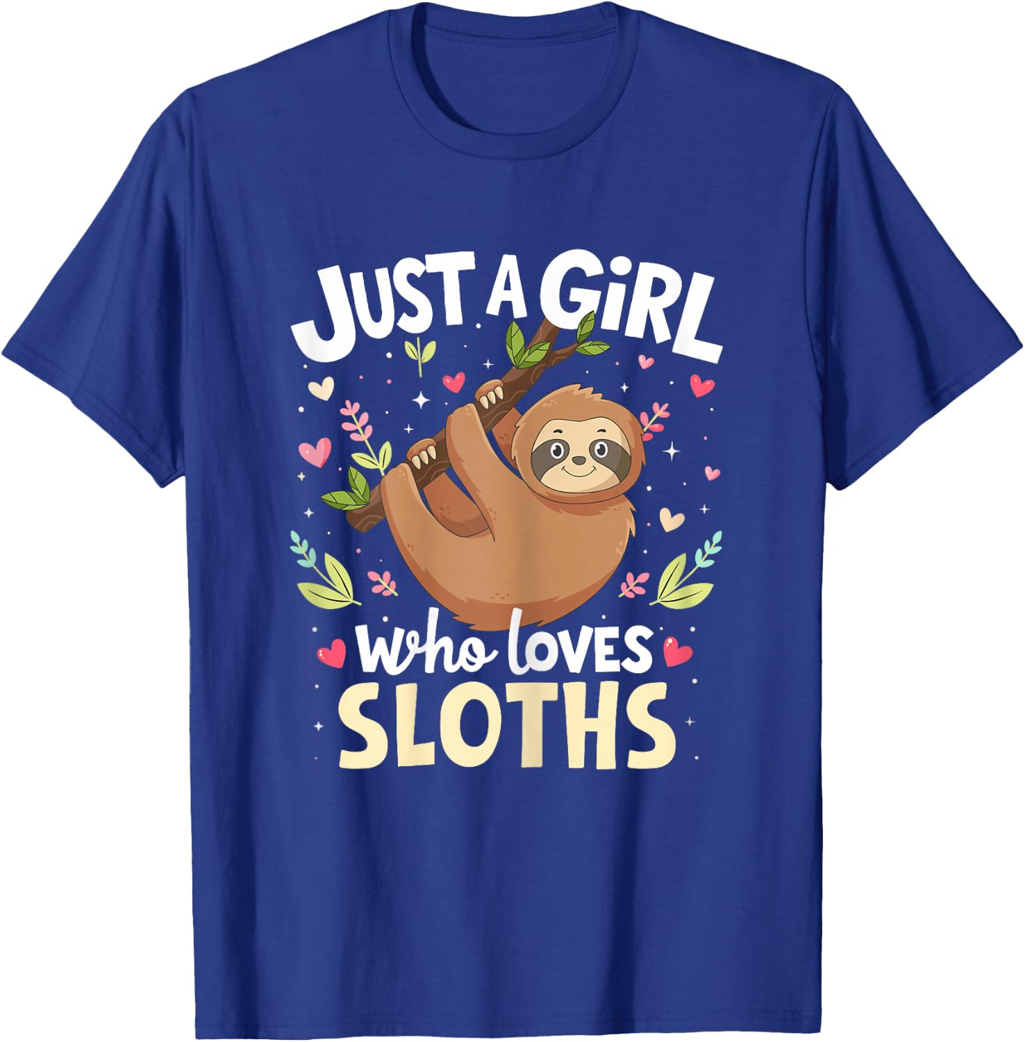 Sloth Shirt Just A Girl Who Loves Sloths Lover Kids Boys T-Shirt - T-Shirt | Royal