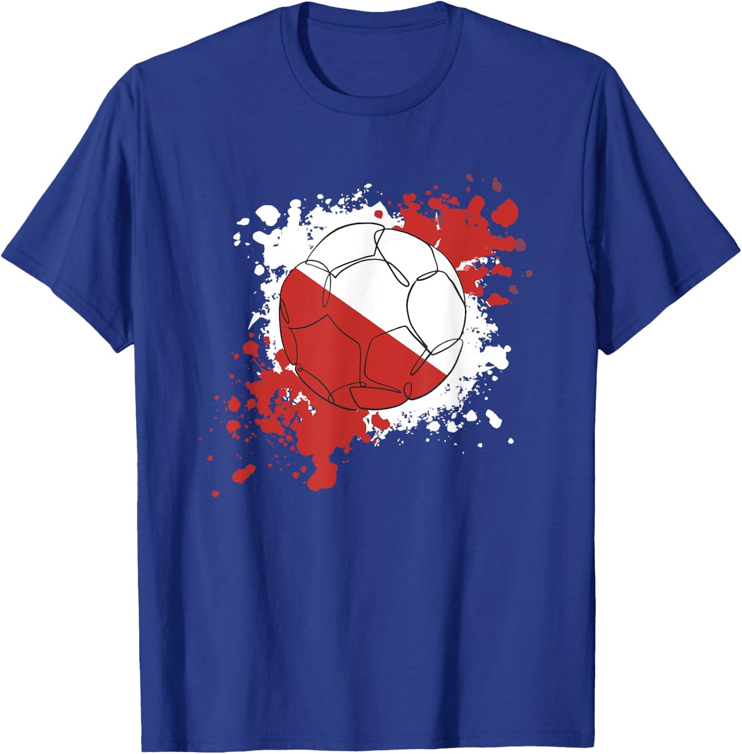 Soccer Ball With The Flag Of Poland T-Shirt - T-Shirt | Royal
