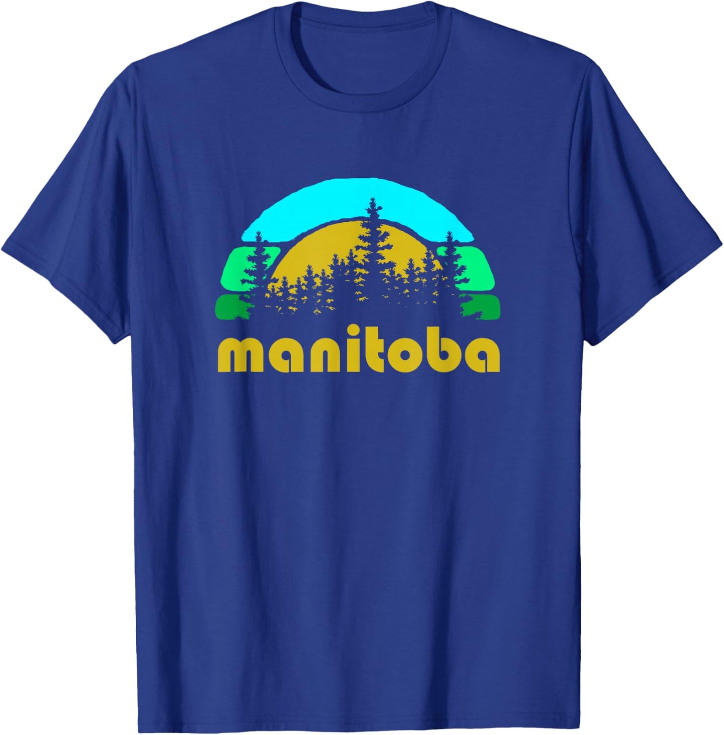Manitoba Canada Evergreen forest vintage retro Gift T-Shirt - T-Shirt | Royal