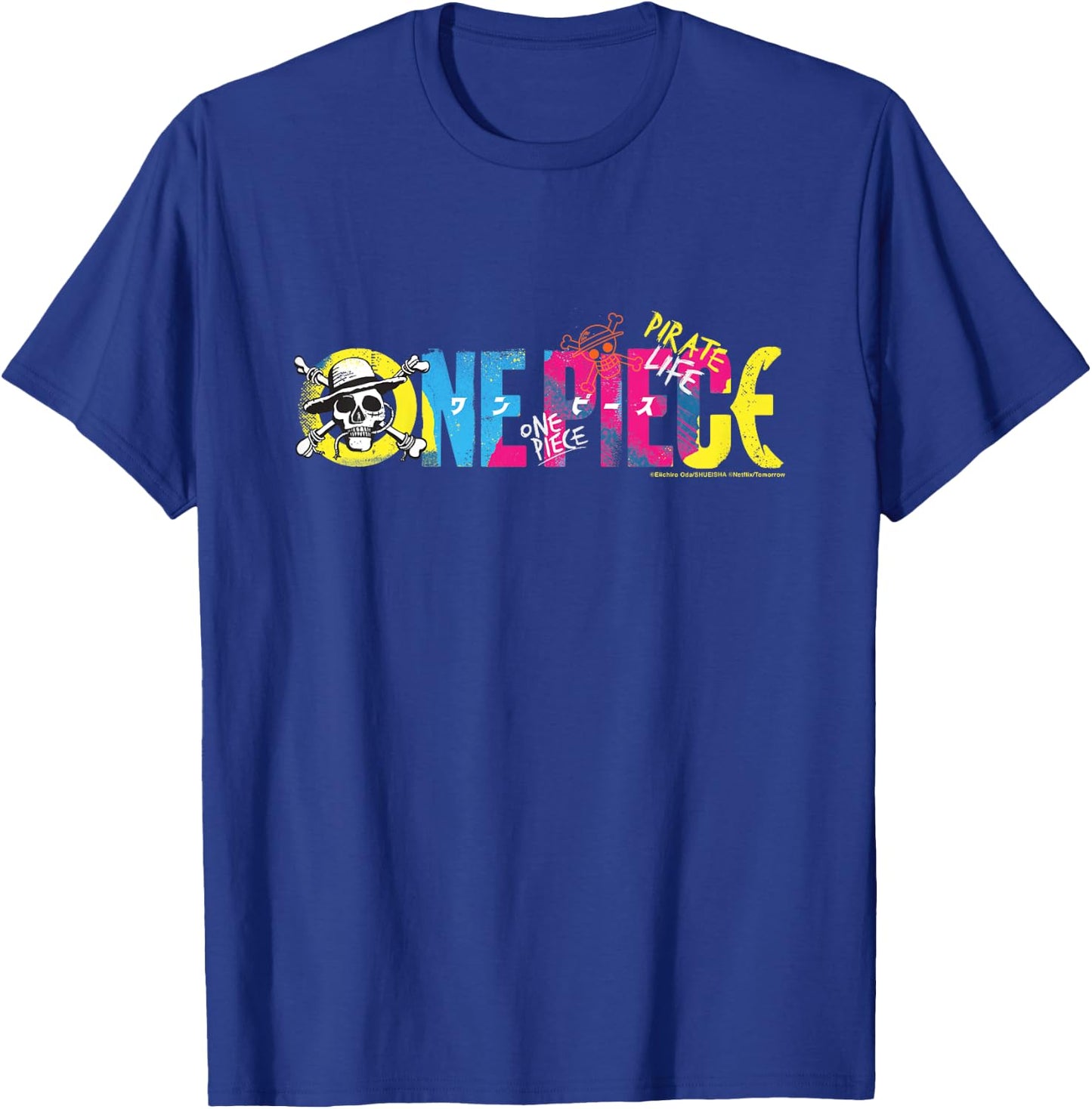 Children's One Piece Anime Pirate Life Straw Hat Pirate Logo Children's , black T-Shirt - T-Shirt | Royal