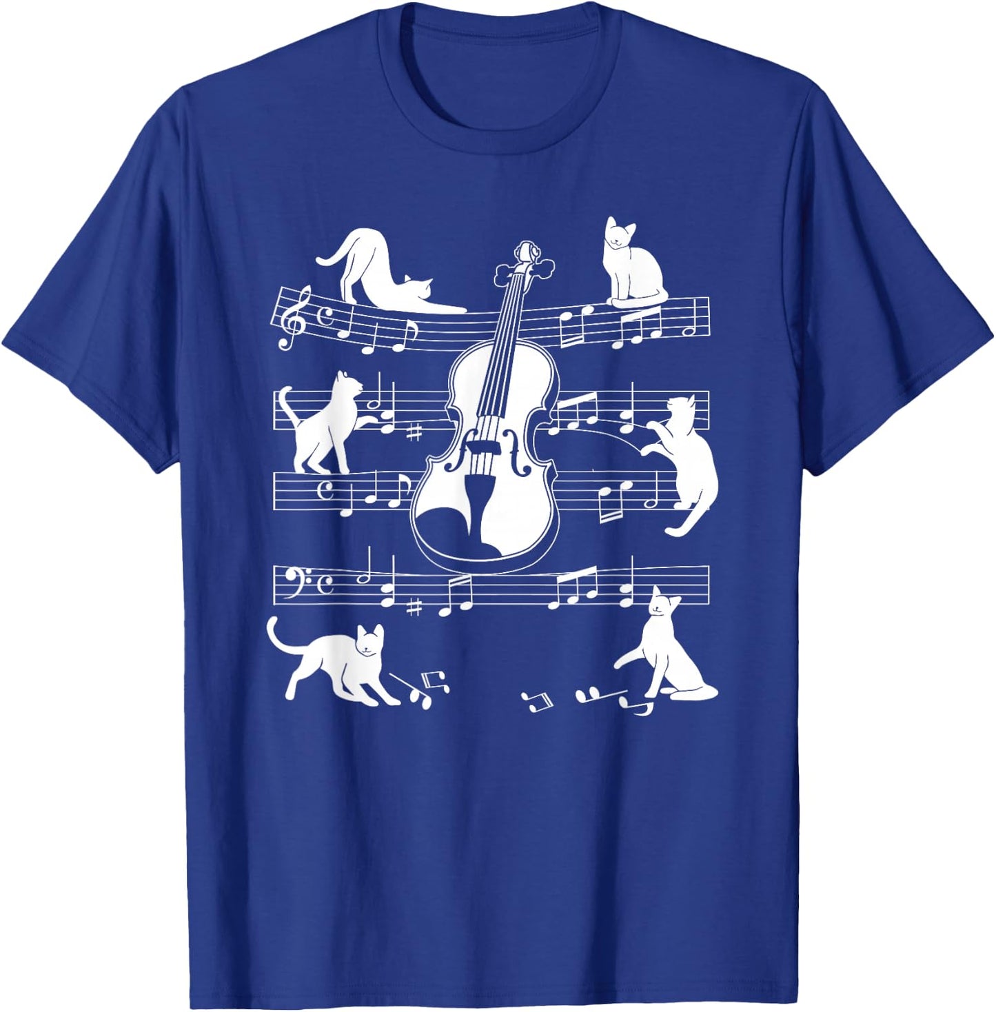 Violinist Cats for Cat Loving Violin Player T-Shirt - T-Shirt | Royal