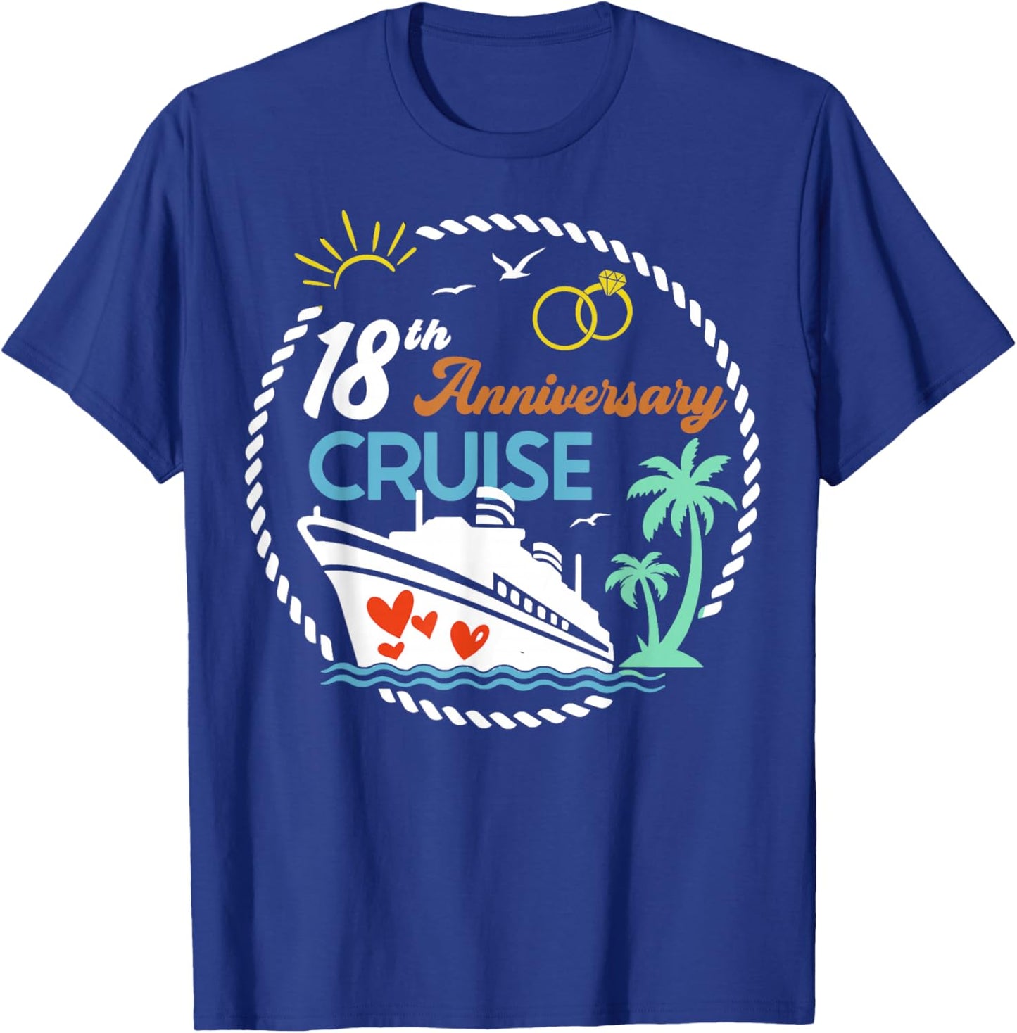 18th Anniversary Cruise Romantic Wedding Cruise Vacation T-Shirt - T-Shirt | Royal