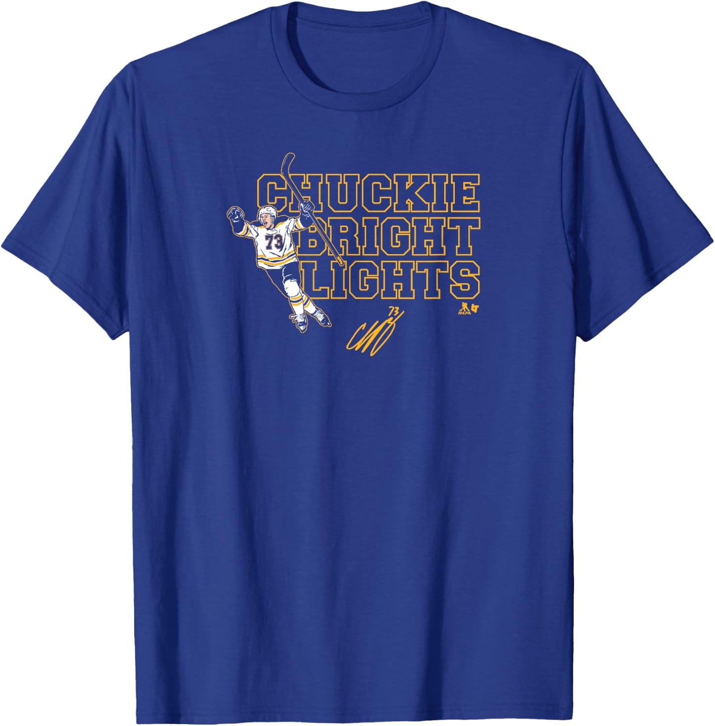 Charlie McAvoy - Chuckie Bright Lights - Boston Hockey T-Shirt - T-Shirt | Royal