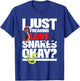 I Just Freaking Love Snakes - Snake Lover Reptile Zookeeper T-Shirt - T-Shirt | Royal
