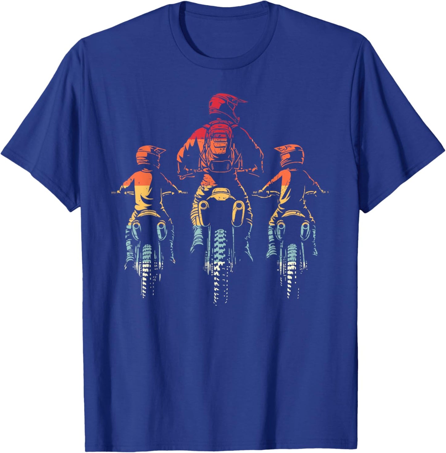 Dad Motocross Lover Father's Day MotoDad of 2 Kids T-Shirt - T-Shirt | Royal