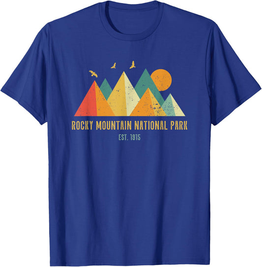 Retro Vintage Vibe Grunge Style Rocky Mountain National Park T-Shirt - T-Shirt | Royal