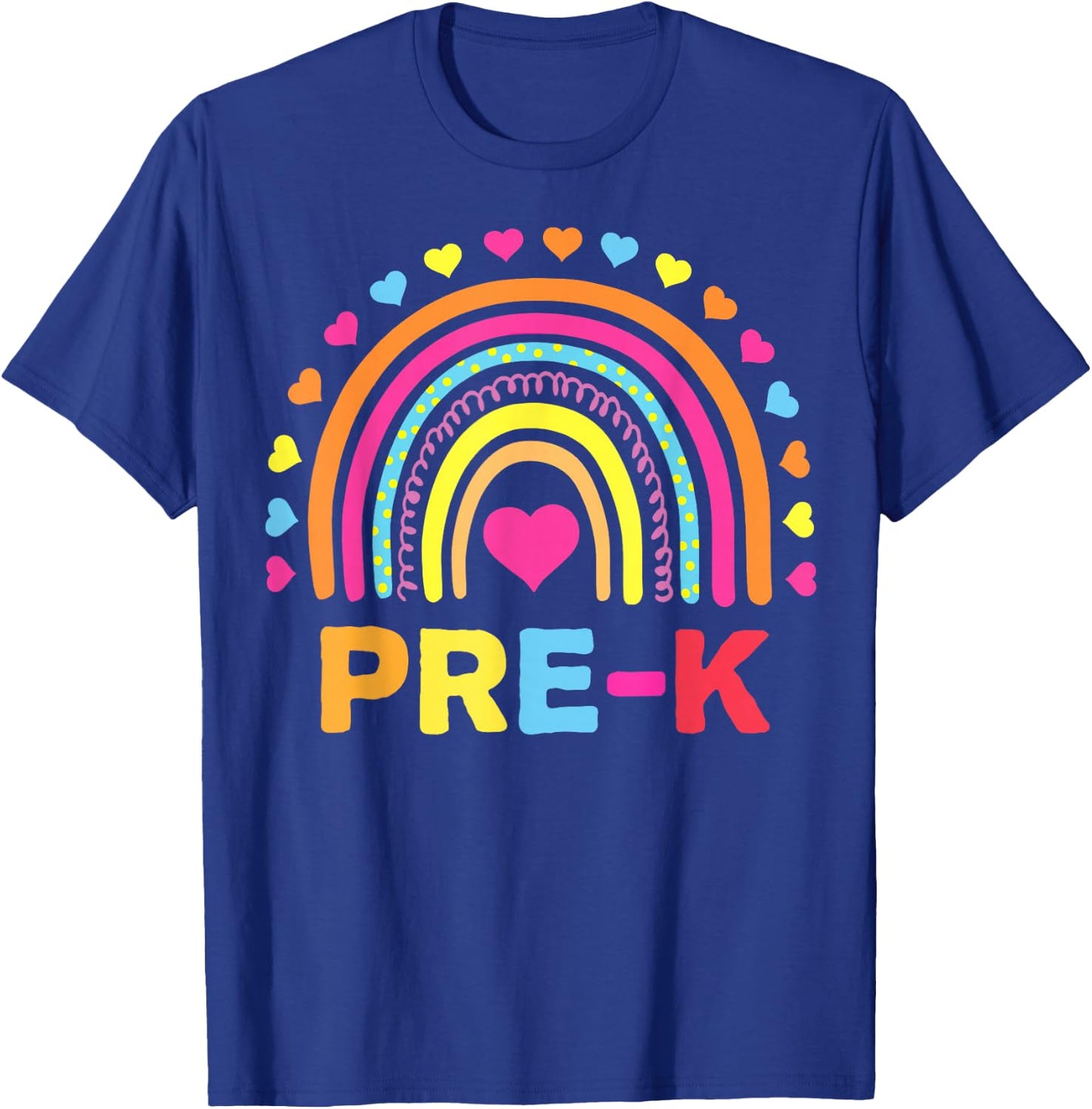 Back to School Shirt Rainbow Happy First Day of Pre-K Gift T-Shirt - T-Shirt | Royal