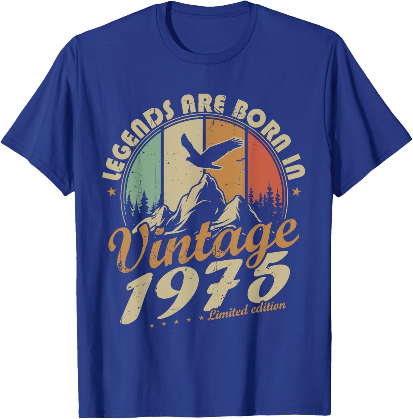 Vintage 1975 50th Birthday Gift T-Shirt - T-Shirt | Royal