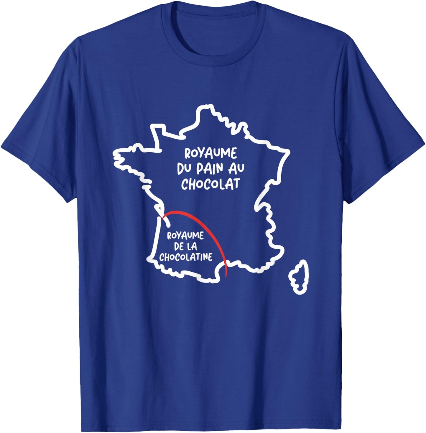 Team Pain au Chocolat ou Chocolatine Funny Map of France T-Shirt - T-Shirt | Royal