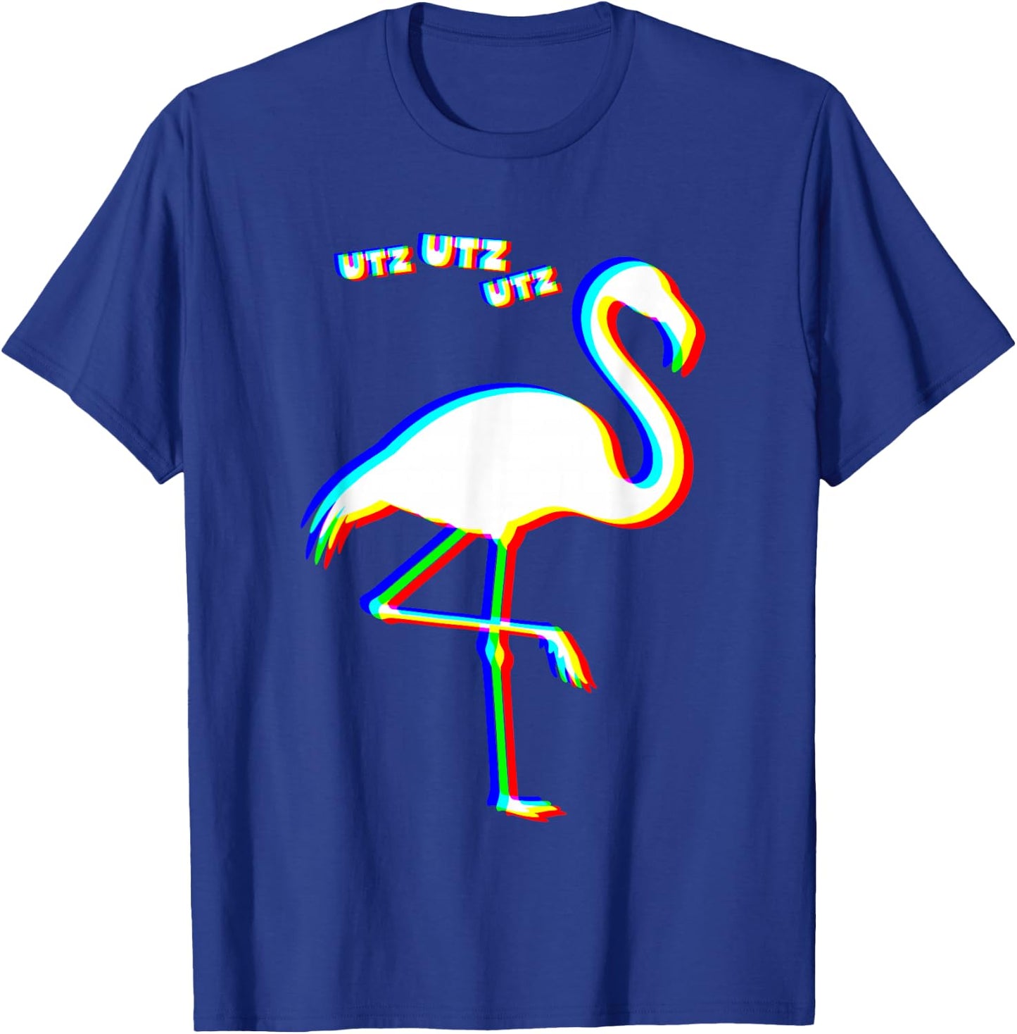 Utz Flamingo Party Hardstyle Tekk Rave Festival Techno T-Shirt - T-Shirt | Royal