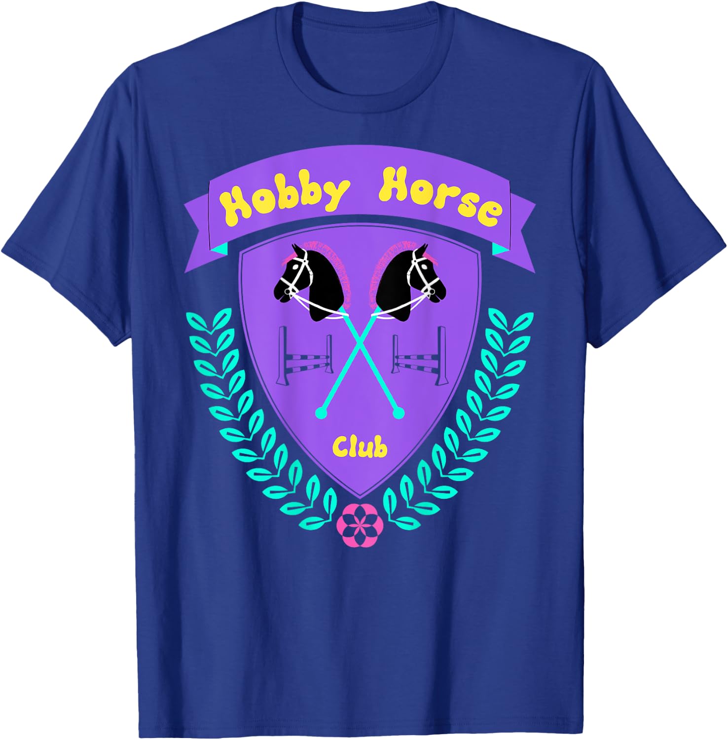 Hobby Horse Club Accessory with Horse and Jumping Obstacle T-Shirt - T-Shirt | Royal