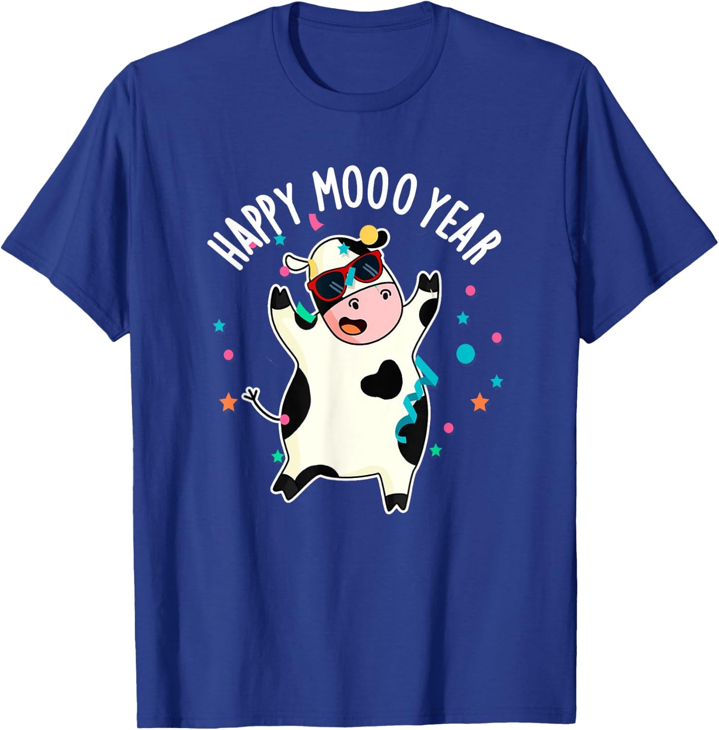 Happy Moo Year Funny Cow Pun T-Shirt - T-Shirt | Royal