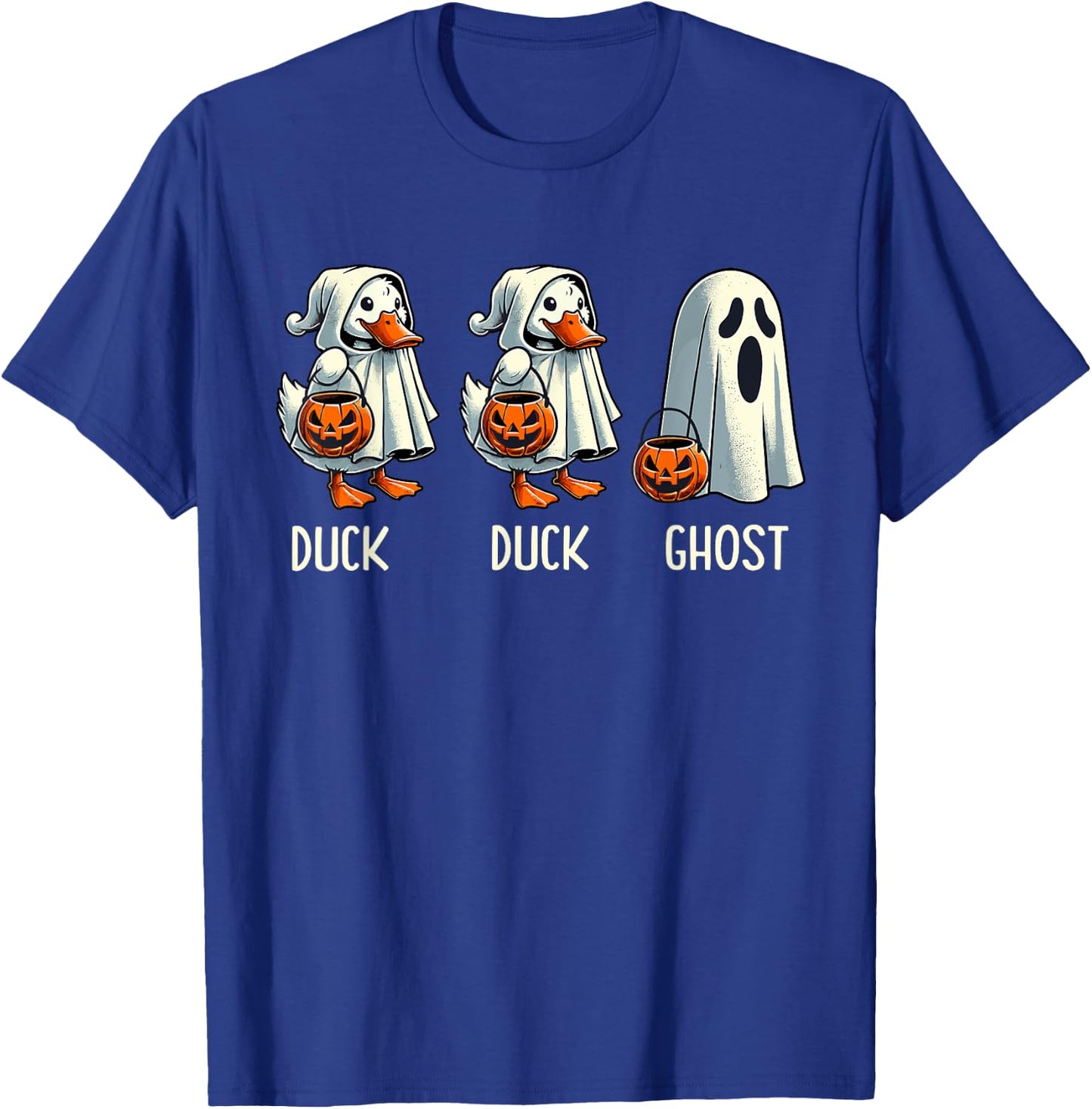 Duck Ghost Pun Trunk or Treat Trick or Treat Funny Halloween T-Shirt - T-Shirt | Royal