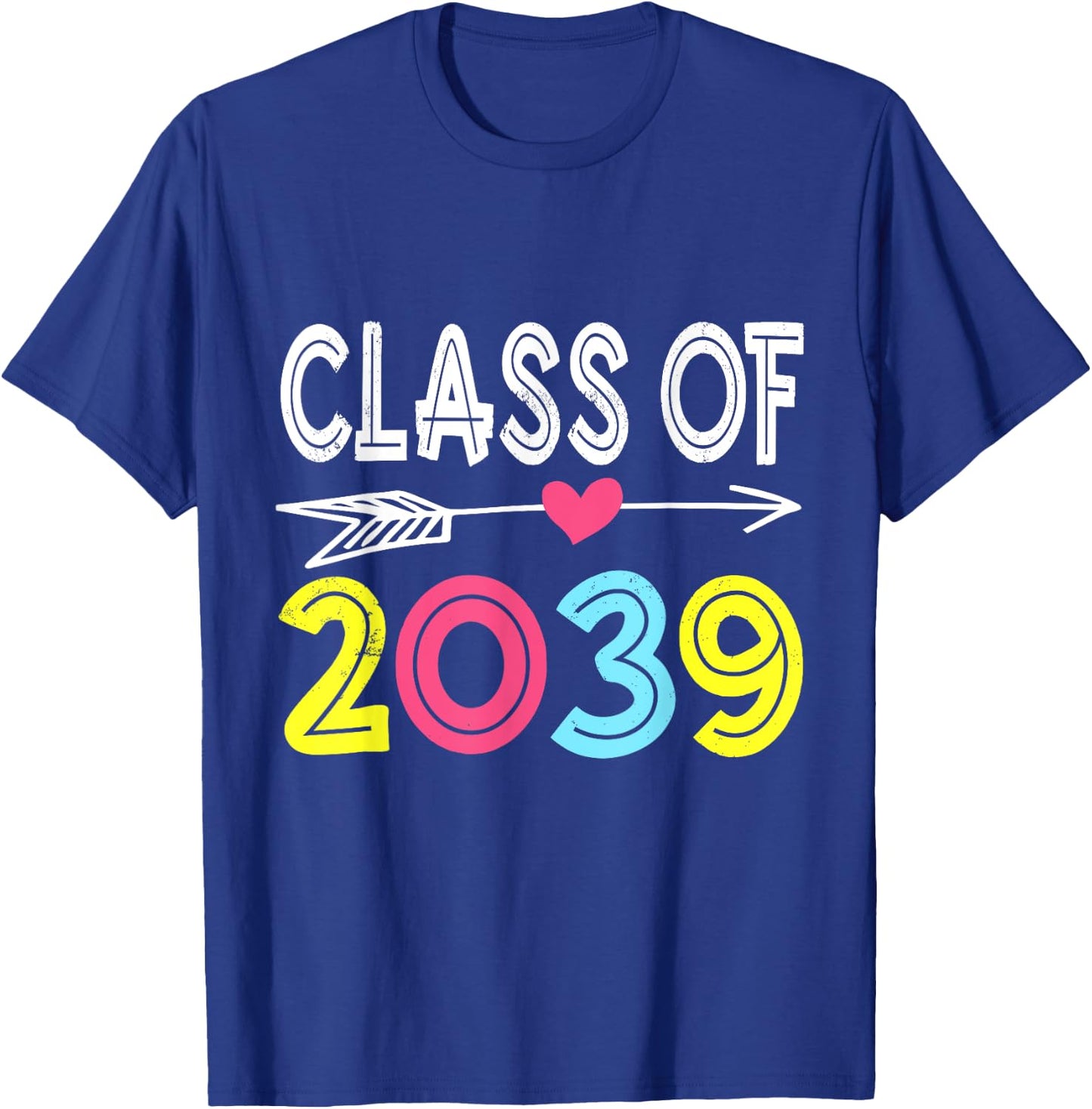 Class of 2039 Grow With Me First Day of School Graduation T-Shirt - T-Shirt | Royal