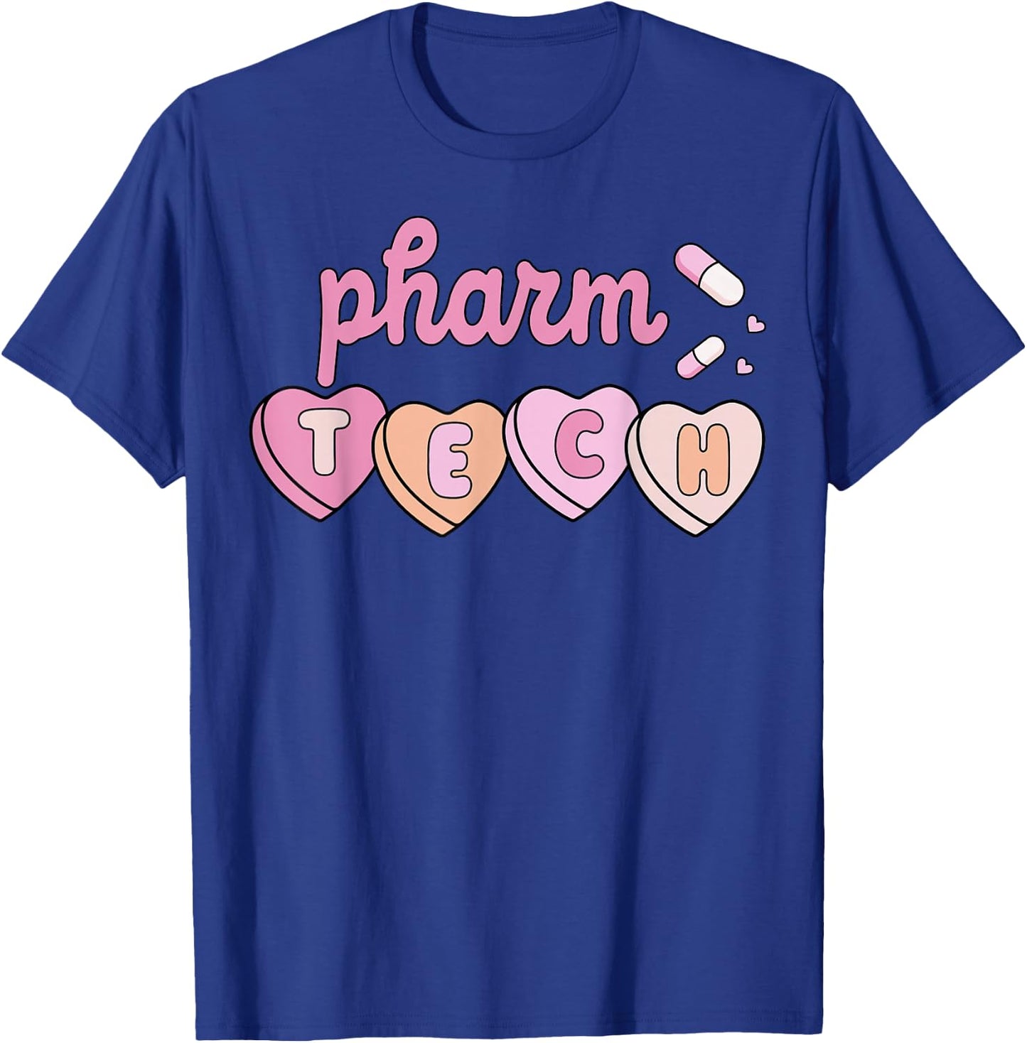 Pharm Tech Valentines Day Pharmacist Technician Cupid Hearts T-Shirt - T-Shirt | Royal