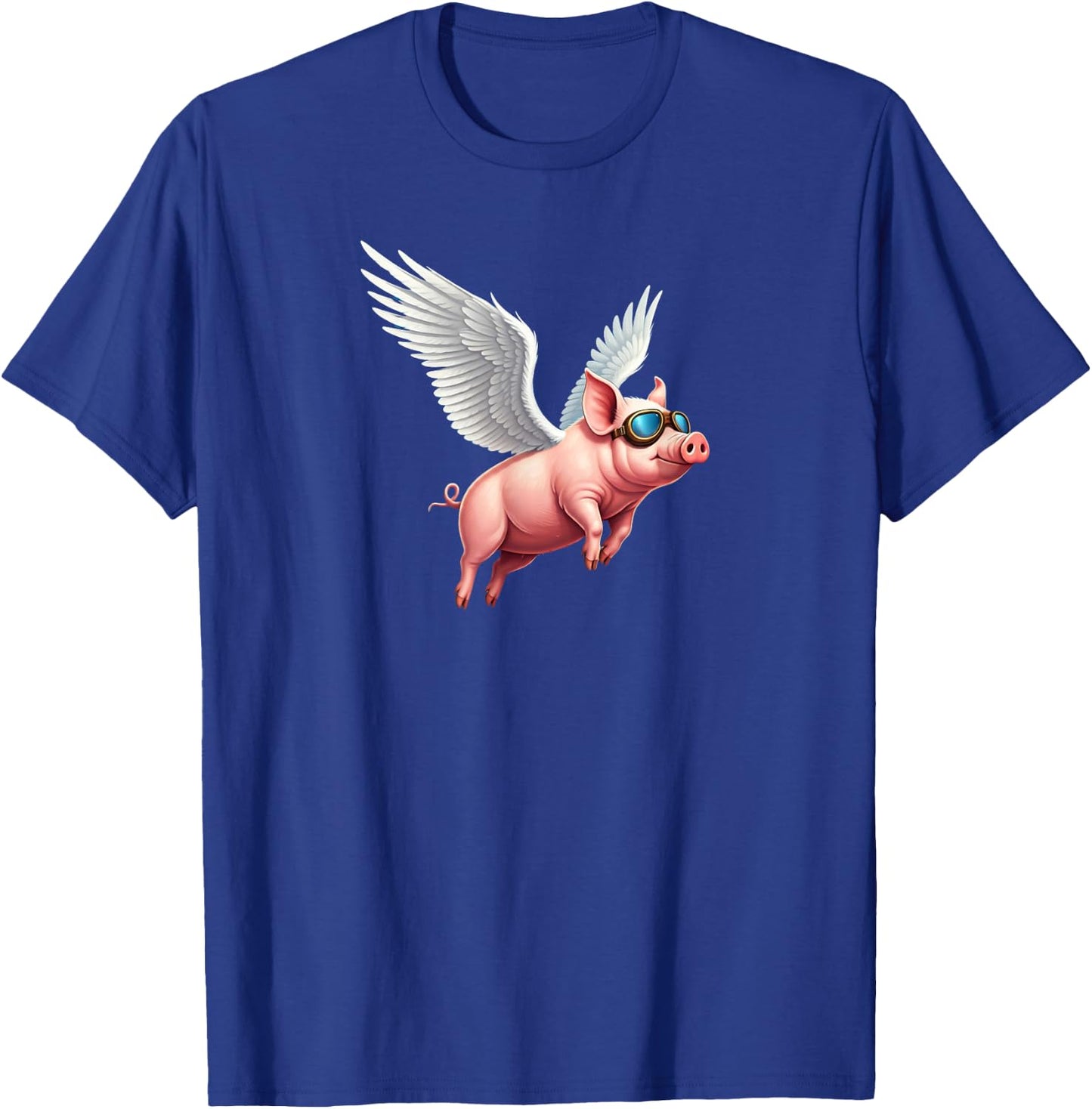 Pig flies with wings T-Shirt - T-Shirt | Royal