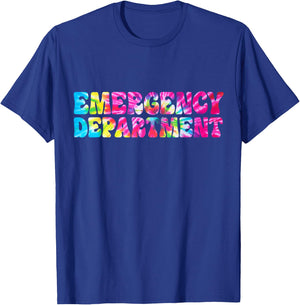Tie Dye Emergency Department Emergency Room Healthcare Nurse T-Shirt - T-Shirt | Royal