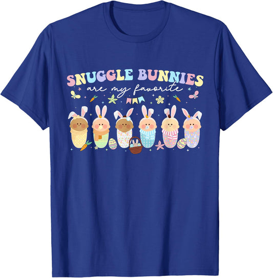 Snuggle Bunnies Are My Favorite Easter Mother Baby L&D NICU T-Shirt - T-Shirt | Royal