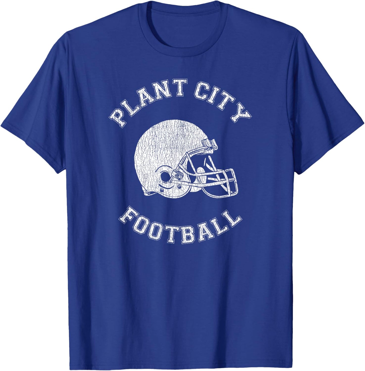 Plant City Football Distressed 1980's Retro P.E.Dept Style T-Shirt - T-Shirt | Royal