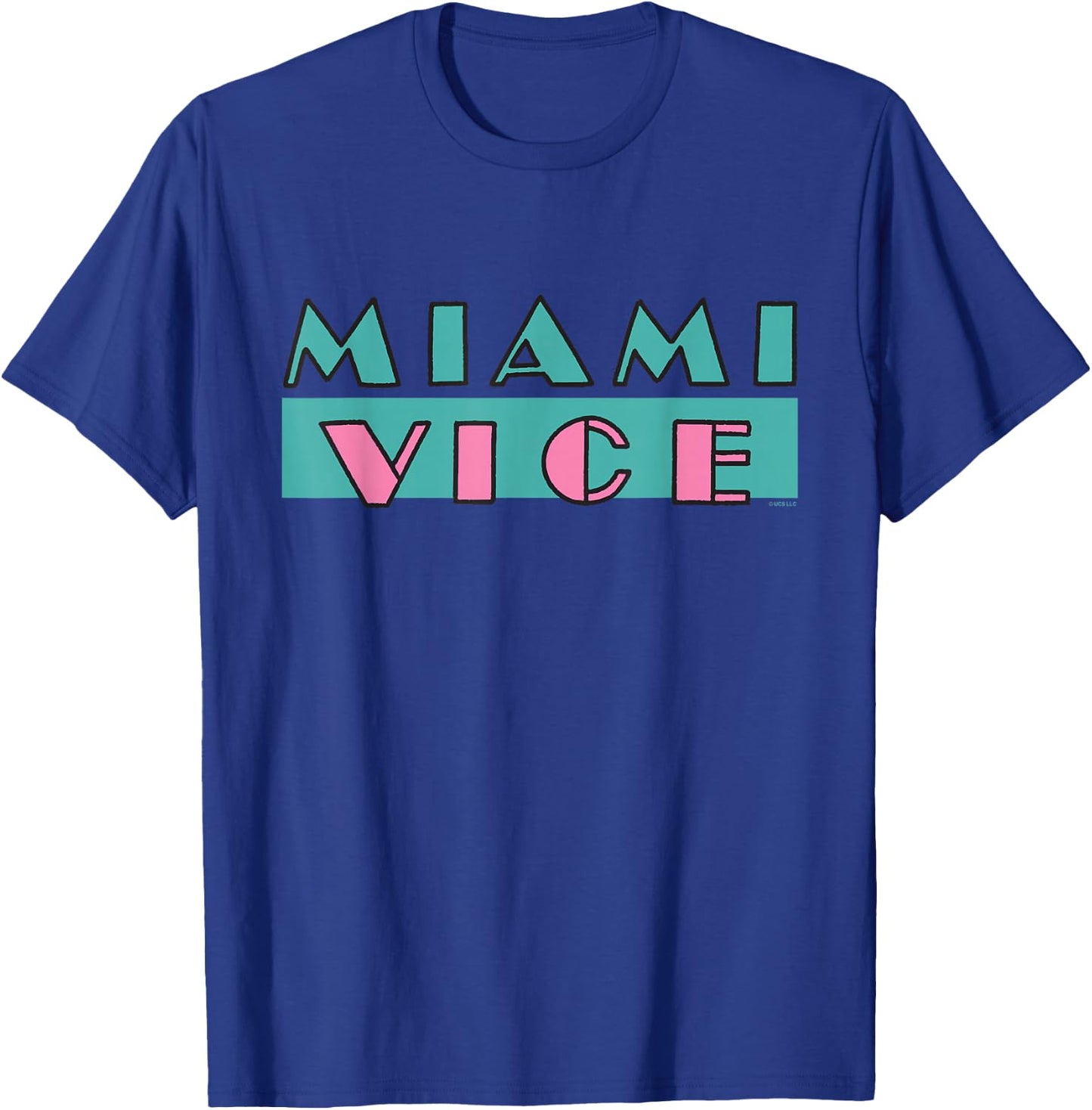 Miami Vice Neon Block Logo T-Shirt - T-Shirt | Royal