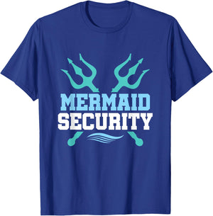Mermaid Security Merman Boys Swimming Merdad Swimmer T-Shirt - T-Shirt | Royal