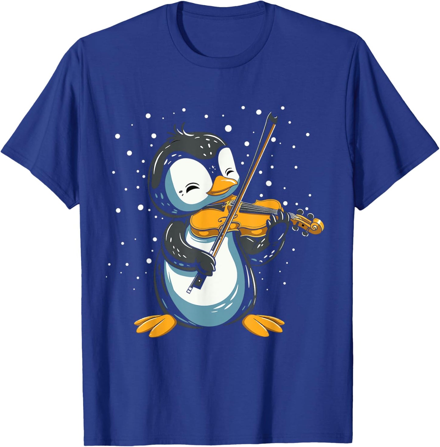 Funny Penguin Playing Violin Musician Band Violinist Music T-Shirt - T-Shirt | Royal