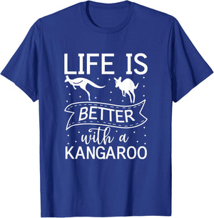Life Is Better With A Kangaroo Funny Australia Kangaroo T-Shirt - T-Shirt | Royal