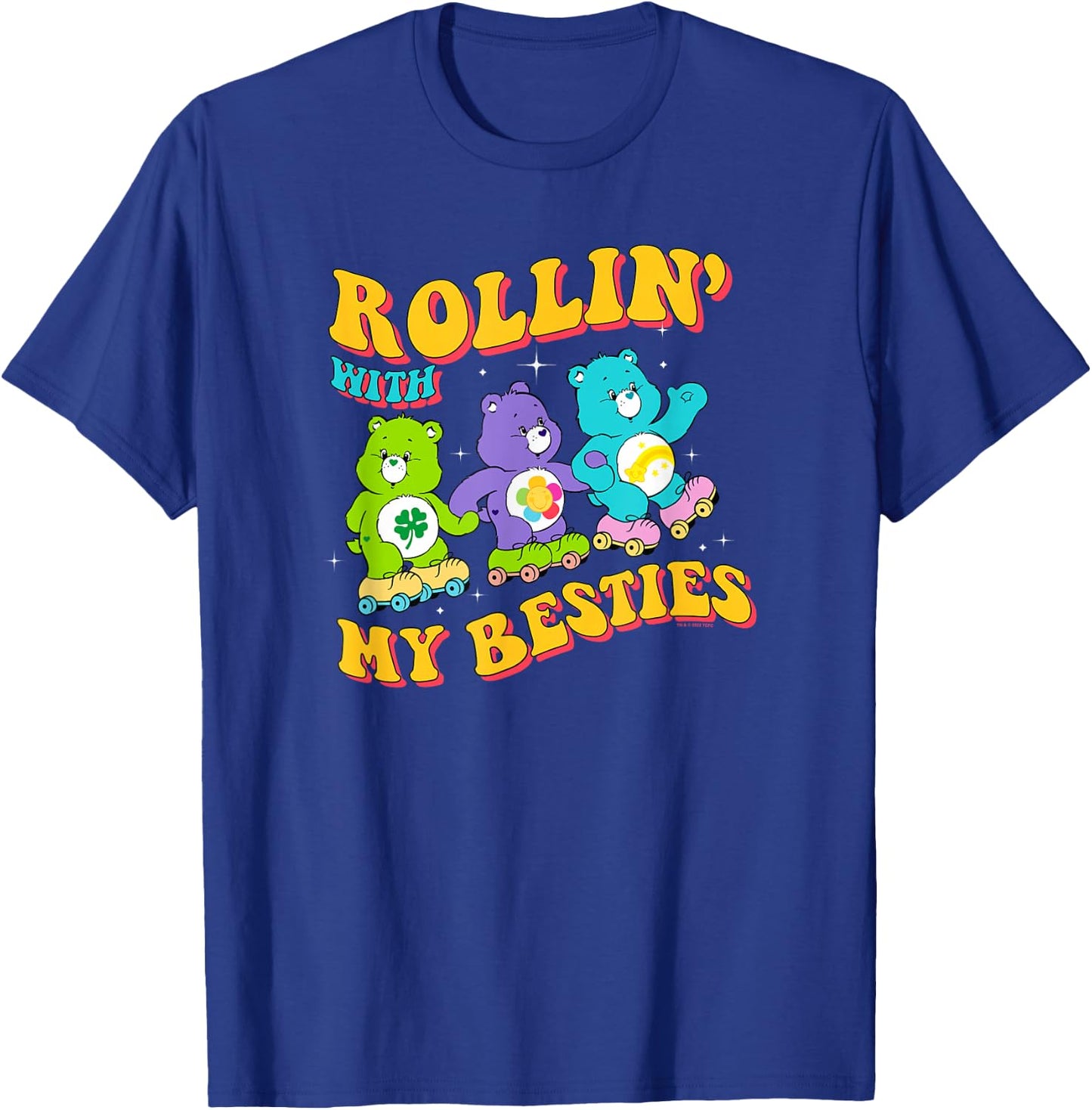Care Bears Rollin' With My Besties Vintage Skating Trio T-Shirt - T-Shirt | Royal