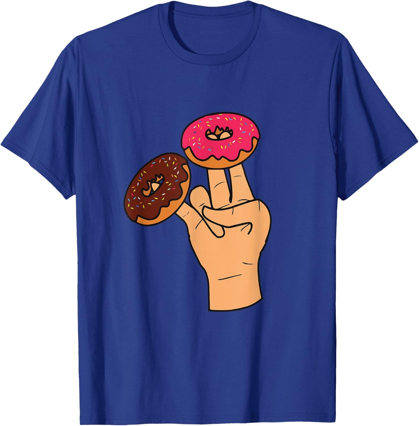 Cool Donuts Cartoon Illustration Novelty Graphic Designs T-Shirt - T-Shirt | Royal