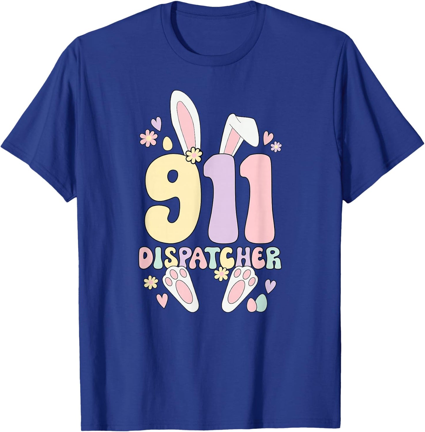 911 Dispatcher Easter Bunny 911 Operator Easter Day T-Shirt - T-Shirt | Royal