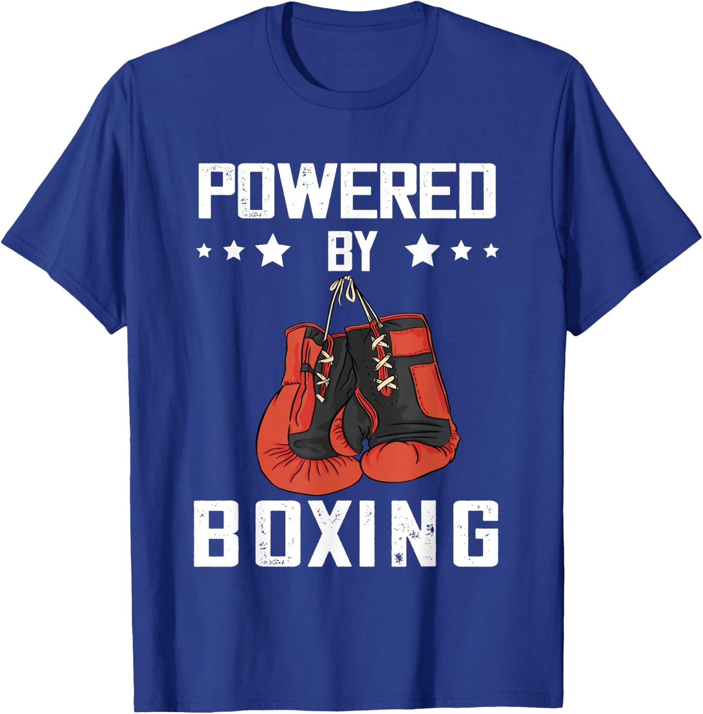 Boxing Gloves Powered By Boxing Boxer Kickboxer Boxing T-Shirt - T-Shirt | Royal