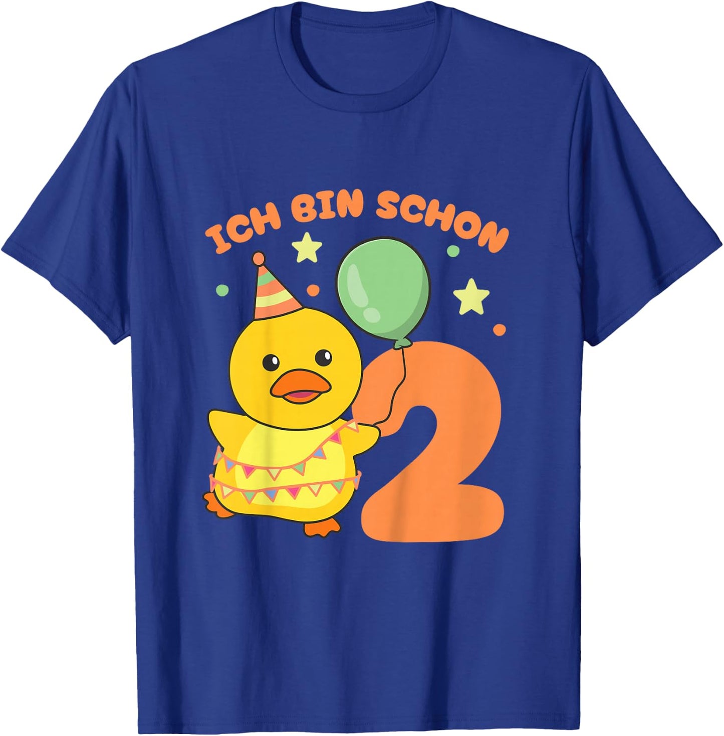 Children's with German Text "Ente Ich bin schon 2 Enten" (German Language), black T-Shirt - T-Shirt | Royal