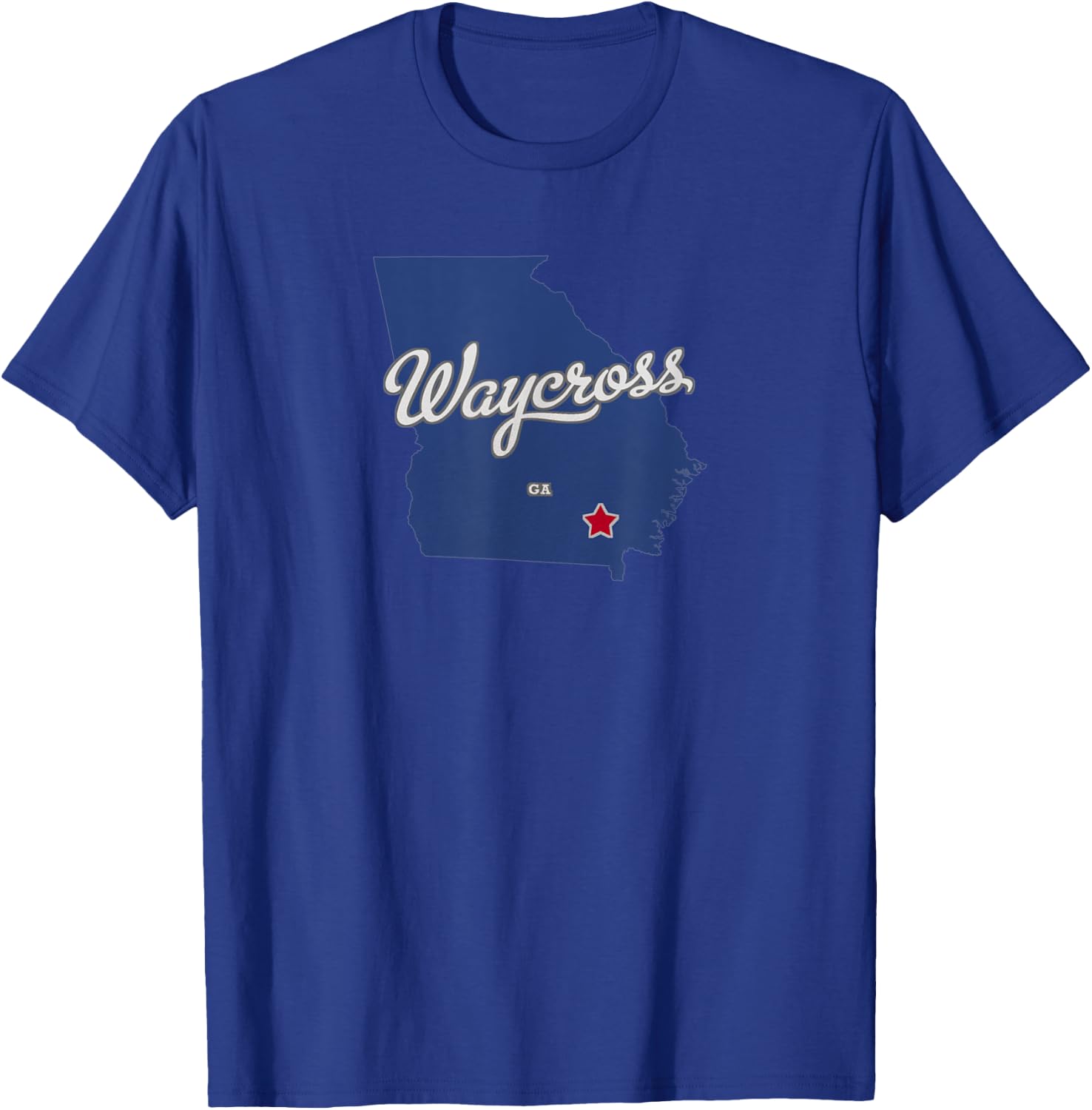 Waycross Georgia GA Map T-Shirt - T-Shirt | Royal