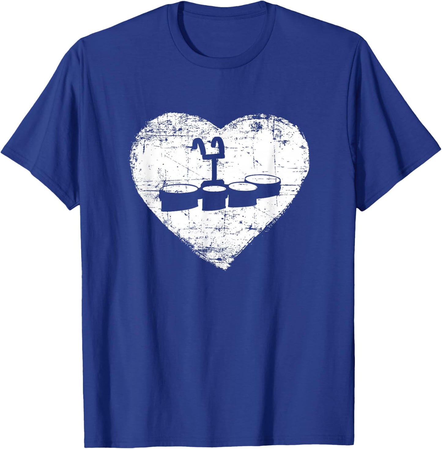 Marching Band Shirt | Love tenor drum quintet Heart T-Shirt - T-Shirt | Royal