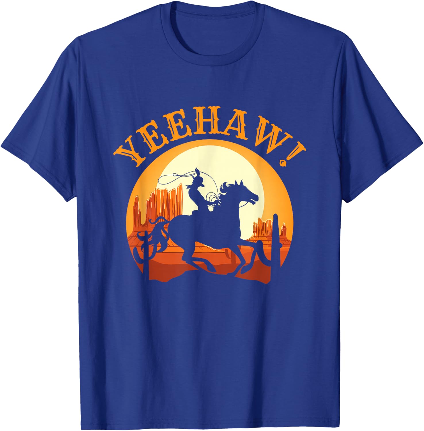 Howdy Cowboy Rodeo Riding Lover Saying Yeehaw! Gift T-Shirt - T-Shirt | Royal
