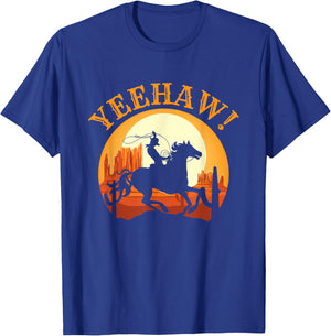 Howdy Cowboy Rodeo Riding Lover Saying Yeehaw! Gift T-Shirt - T-Shirt | Royal