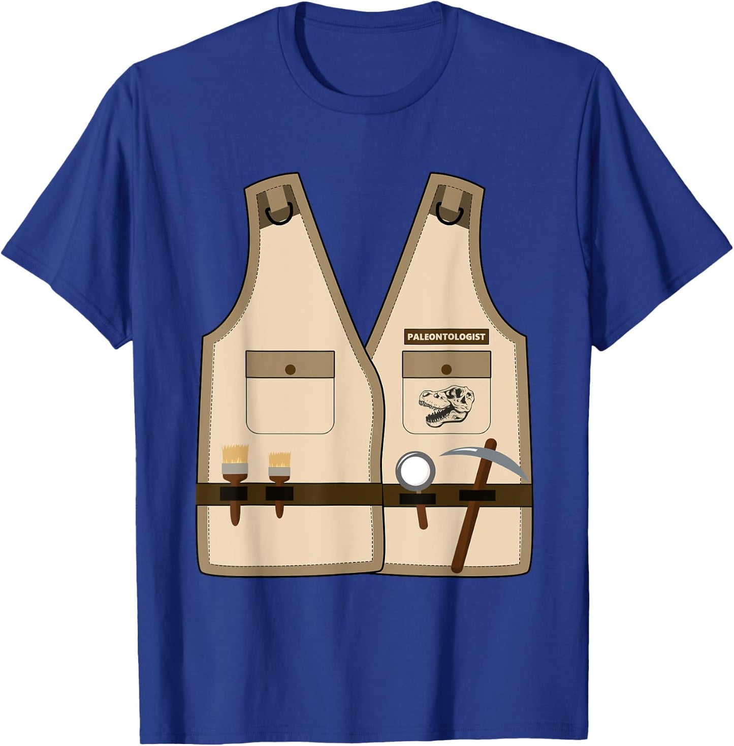 Adult Kids Halloween Paleontologist Dinosaur Hunter Costume T-Shirt - T-Shirt | Royal