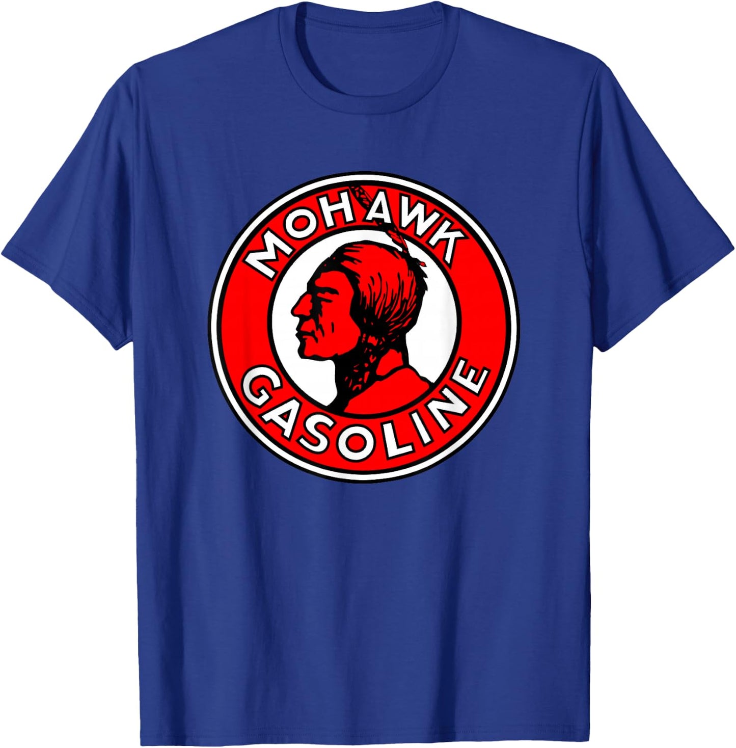 Retro Vintage Gas Station Mohawk Motor Oil Car Bikes Garage T-Shirt - T-Shirt | Royal